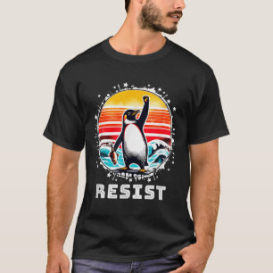 Grappige pinguïn verzet zich tegen pinguïns protes t-shirt