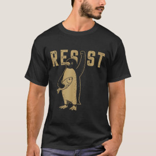 Grappige pinguïn verzet zich tegen pinguïns protes t-shirt