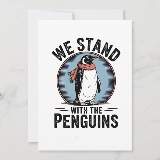 Grappige pinguïn verzet zich tegen protest tegen t aankondiging (Voorkant)