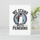 Grappige pinguïn verzet zich tegen protest tegen t aankondiging (Staand voorkant)