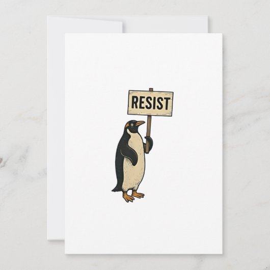 Grappige pinguïn verzet zich tegen protest tegen t aankondiging (Voorkant)
