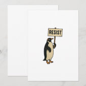 Grappige pinguïn verzet zich tegen protest tegen t aankondiging (Voorkant / Achterkant)