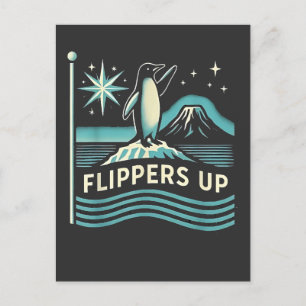 Grappige pinguïn verzet zich tegen protest tegen t feestdagenkaart