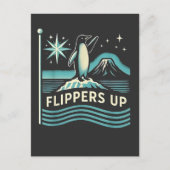 Grappige pinguïn verzet zich tegen protest tegen t feestdagenkaart (Voorkant)