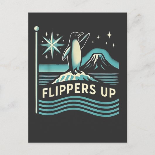 Grappige pinguïn verzet zich tegen protest tegen t feestdagenkaart (Voorkant)