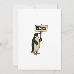 Grappige pinguïn verzet zich tegen protest tegen t feestdagenkaart