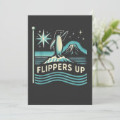 Grappige pinguïn verzet zich tegen protest tegen t save the date (Staand voorkant)