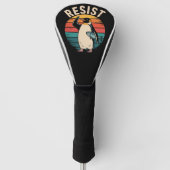 Grappige pinguïn verzet zich tegen tariefprotest golfheadcover (Voorkant)