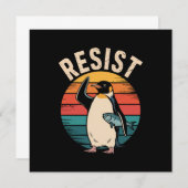 Grappige pinguïn verzet zich tegen tariefprotest kaart (Voorkant / Achterkant)