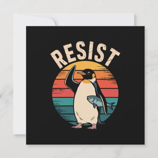 Grappige pinguïn verzet zich tegen tariefprotest kaart (Voorkant)