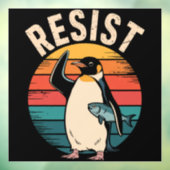 Grappige pinguïn verzet zich tegen tariefprotest raamsticker (Vel 3)