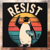 Grappige pinguïn verzet zich tegen tariefprotest raamsticker (Vel 2)
