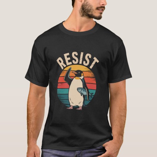Grappige pinguïn verzet zich tegen tariefprotest t-shirt (Voorkant)