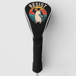 Grappige Pinguïn Verzetsprotest Tegen Tarieven  Golfheadcover