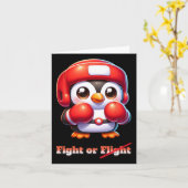 Grappige pinguïn vlucht of vechtboksen Mma Meme Si Kaart (Gele Bloem)