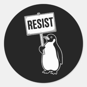 Grappige pinguïn weerstaan koele pinguïns weersta ronde sticker