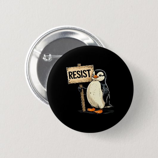 Grappige pinguïn weerstaan koele pinguïns weerstaa ronde button 5,7 cm (Voorkant /achterkant)