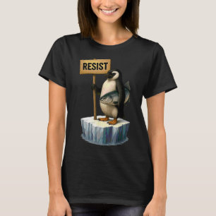 Grappige pinguïn weerstaan koele pinguïns weerstaa t-shirt