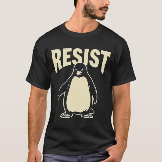 Grappige pinguïn weerstaan koele pinguïns weerstaa t-shirt (Voorkant)