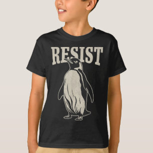 Grappige pinguïn weerstaan koele pinguïns weerstaa t-shirt