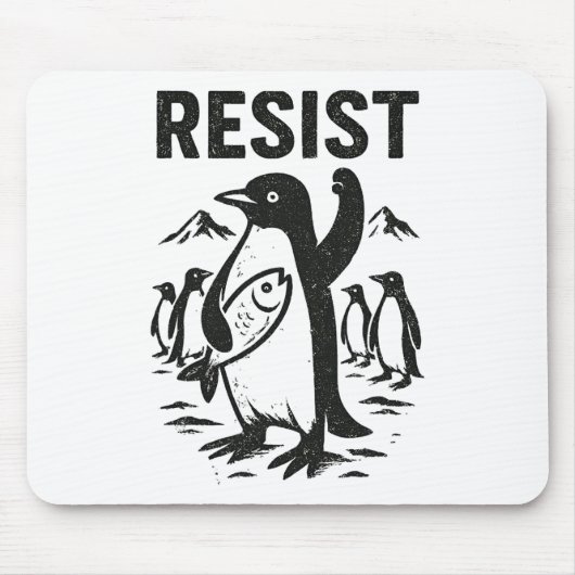 Grappige pinguïn weerstaan  ontwerp muismat (Voorkant)