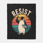 Grappige Pinguïn Weerstaat Protest Tegen Tarieven Fleece Deken (Voorkant)