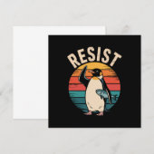 Grappige Pinguïn Weerstaat Protest Tegen Tarieven Kaart (Voorkant / Achterkant)