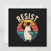 Grappige Pinguïn Weerstaat Protest Tegen Tarieven Kaart (Voorkant)