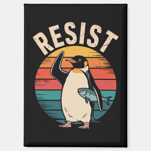 Grappige Pinguïn Weerstaat Protest Tegen Tarieven Magneet (Voorkant)