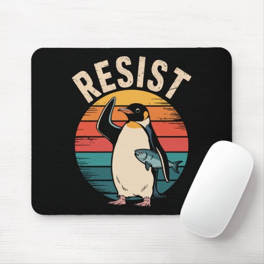Grappige Pinguïn Weerstaat Protest Tegen Tarieven Muismat (Met muis)
