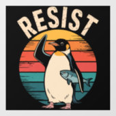 Grappige Pinguïn Weerstaat Protest Tegen Tarieven  Raamsticker (Vel)