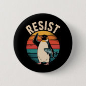 Grappige Pinguïn Weerstaat Protest Tegen Tarieven Ronde Button 5,7 Cm (Voorkant)