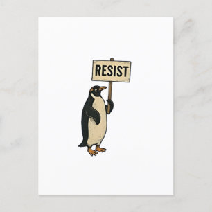 Grappige Pinguïn Weert Protest Tarief Aan  Aankondigingskaart