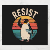 Grappige Pinguïn Weert Protest Tegen Tarieven Bier Etiket (Enkel label)