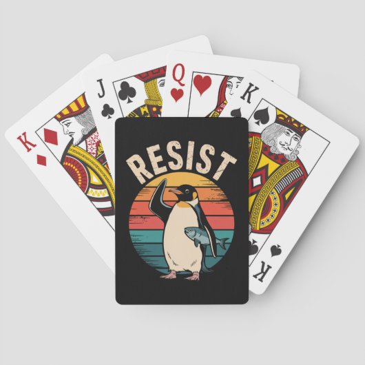 Grappige Pinguïn Weert Protest Tegen Tarieven  Pokerkaarten (Achterkant)