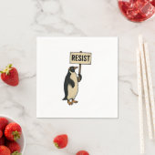 Grappige Pinguïn Weert Protest Tegen Tarieven Servet (Insitu)