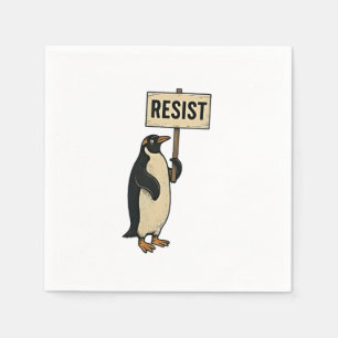 Grappige Pinguïn Weert Protest Tegen Tarieven Servet