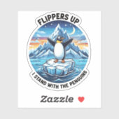 Grappige Pinguïn Weert Protest tegen Tarieven Sticker (Vel)