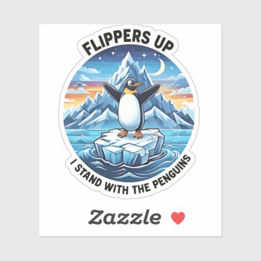 Grappige Pinguïn Weert Protest tegen Tarieven Sticker (Vel)