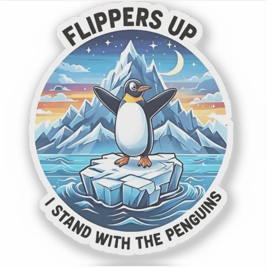 Grappige Pinguïn Weert Protest tegen Tarieven Sticker (Voorkant)