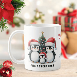 Grappige pinguïns familienaam Kerstmis Koffiemok