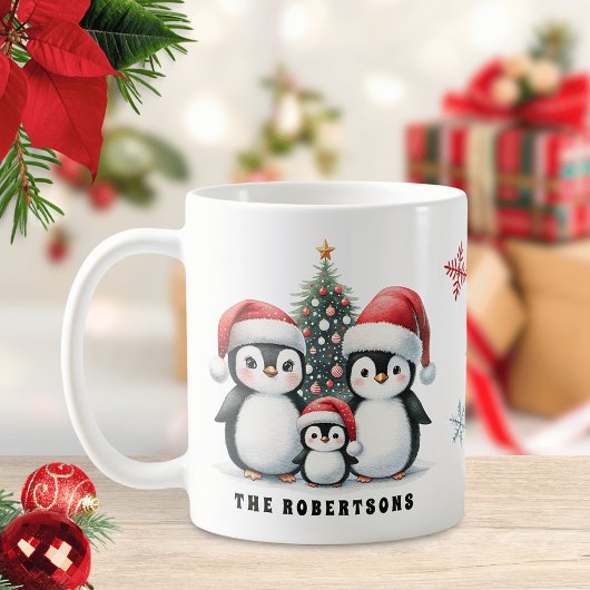 Grappige pinguïns familienaam Kerstmis Koffiemok