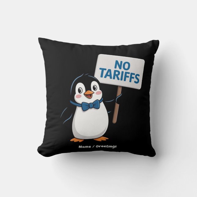 Grappige pinguïns GEEN TARIEVEN Belastingen Hilari Kussen (Voorkant)