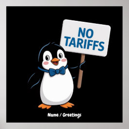 Grappige pinguïns GEEN TARIEVEN Belastingen Hilari Poster
