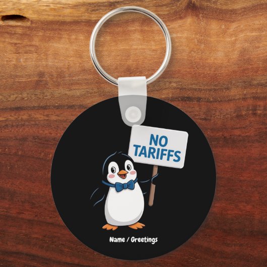 Grappige pinguïns GEEN TARIEVEN Belastingen Hilari Sleutelhanger (Voorkant)