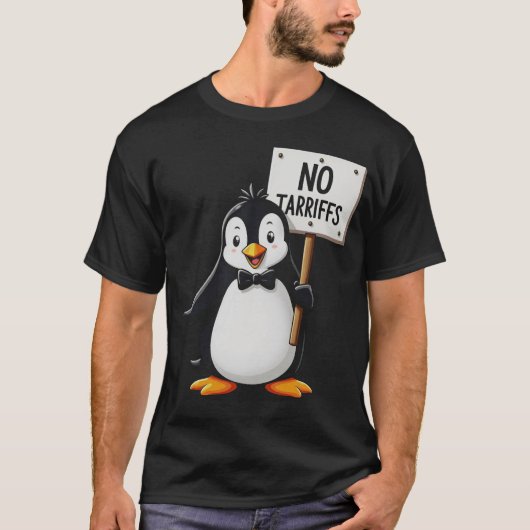 Grappige Pinguïns GEEN TARIEVEN Belastingen T-shirt (Voorkant)