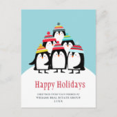 Grappige Pinguïns Kerstmis Corporate Groet Briefkaart (Voorkant)