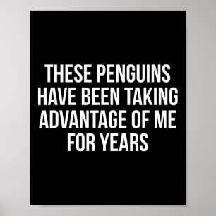 Grappige Pinguïns Tarieven Politieke Sarcasme Humo Poster