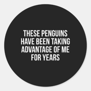 Grappige Pinguïns Tarieven Politieke Sarcasme Humo Ronde Sticker