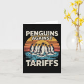 Grappige pinguïns tegen tarieven Anti tarieven Pen Kaart (Gele Bloem)